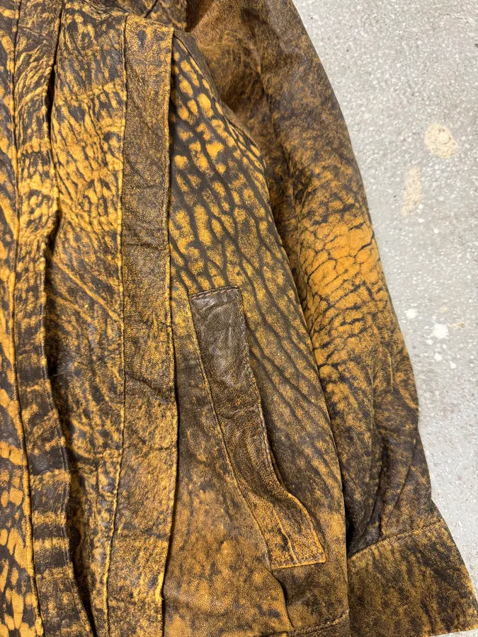 Vintage Brown Raw Scars Leather Jacket (S/M) 6