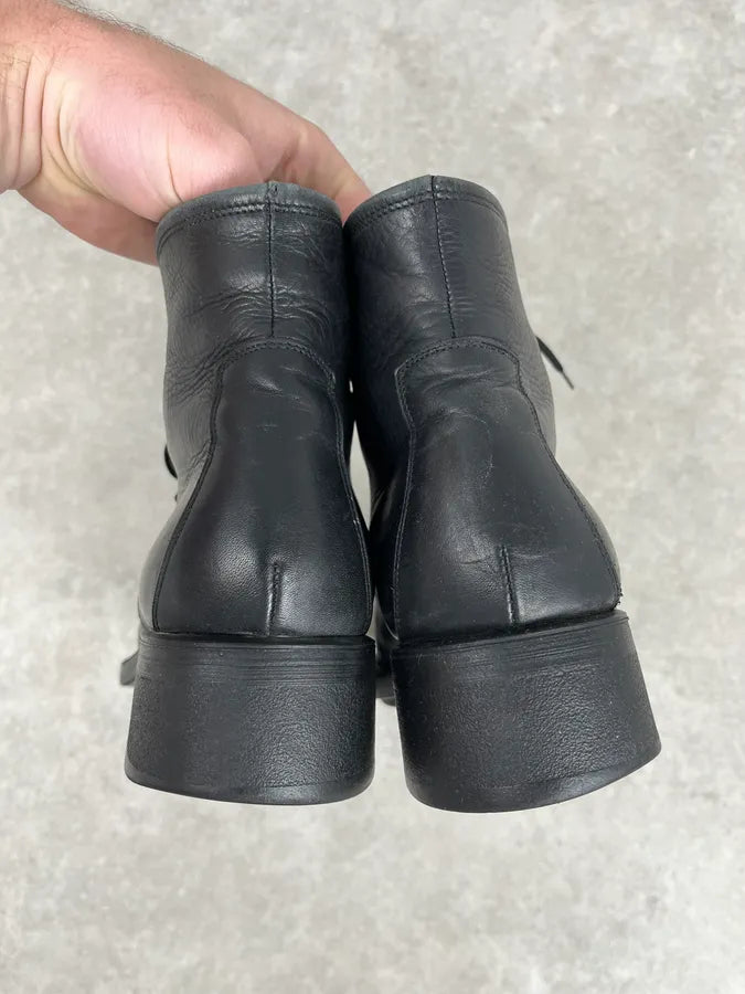 Cesare Paciotti Black Leather Dagger Lace-Up Boots yCqRPyD 5