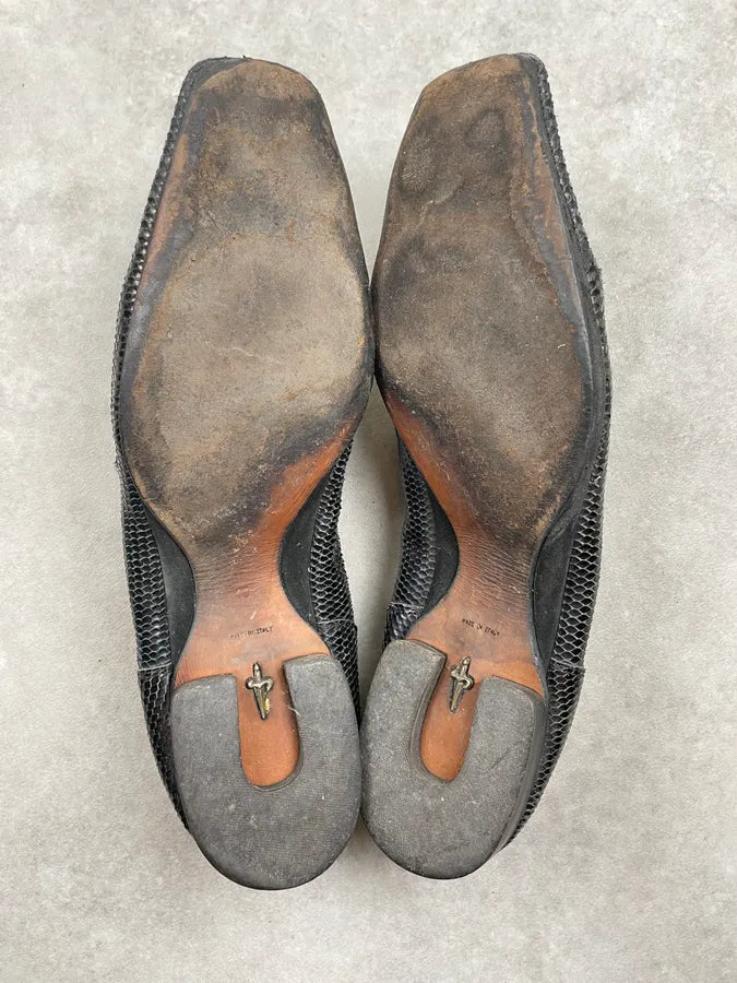 Cesare Paciotti Black Iridescent Leather Horsebit Loafers FQxmATf 9