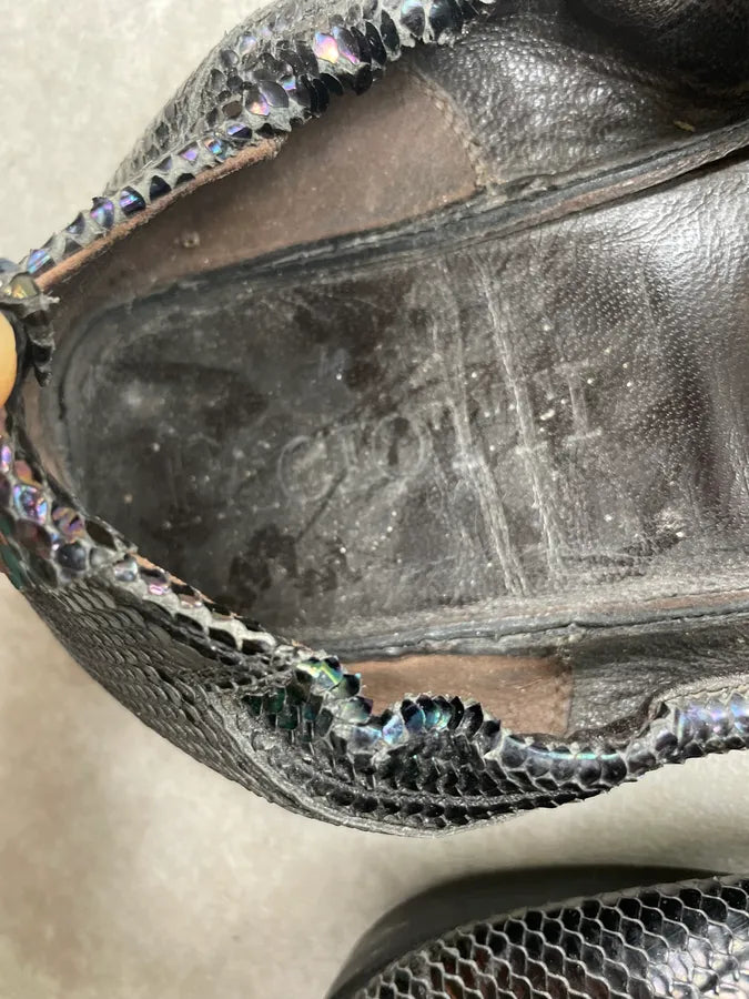 Cesare Paciotti Black Iridescent Leather Horsebit Loafers FQxmATf 6