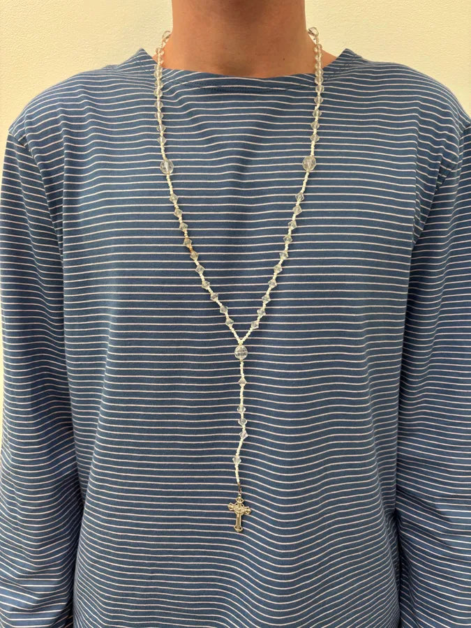 Archive White Rosary Necklace SygCFWx 1