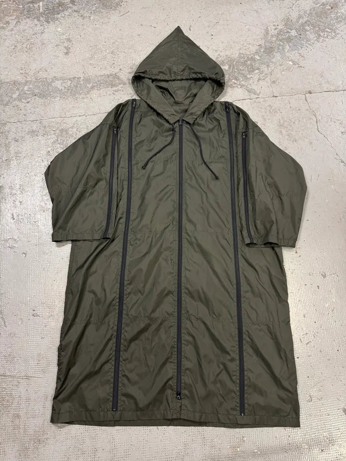 Vintage Dark Green Multi Zip Trench Jacket AJvNLSi 0