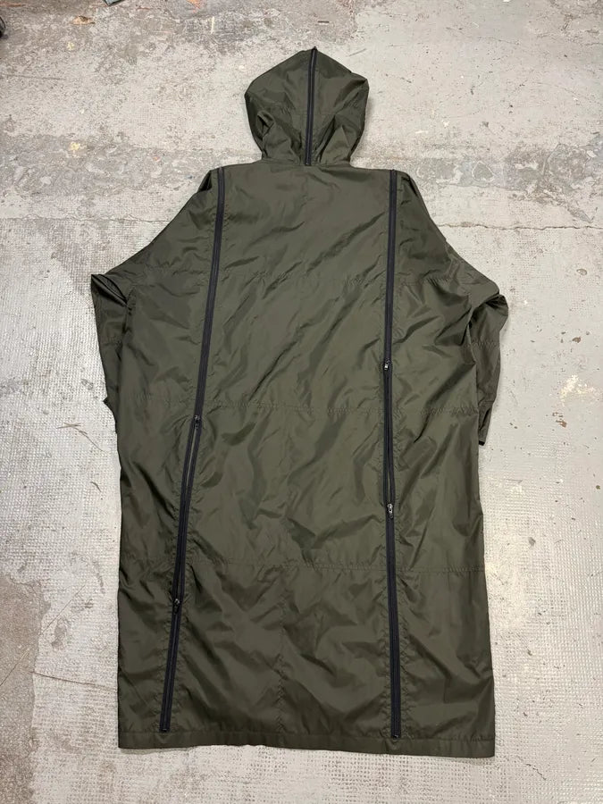 Vintage Dark Green Multi Zip Trench Jacket AJvNLSi 6