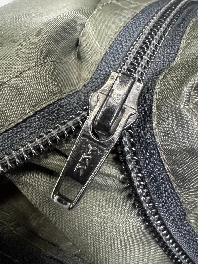 Vintage Dark Green Multi Zip Trench Jacket AJvNLSi 8