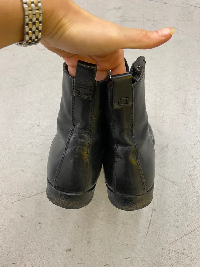 AW2006 Dolce & Gabbana Black Leather Lace-Up Boots vRzgwnU 4