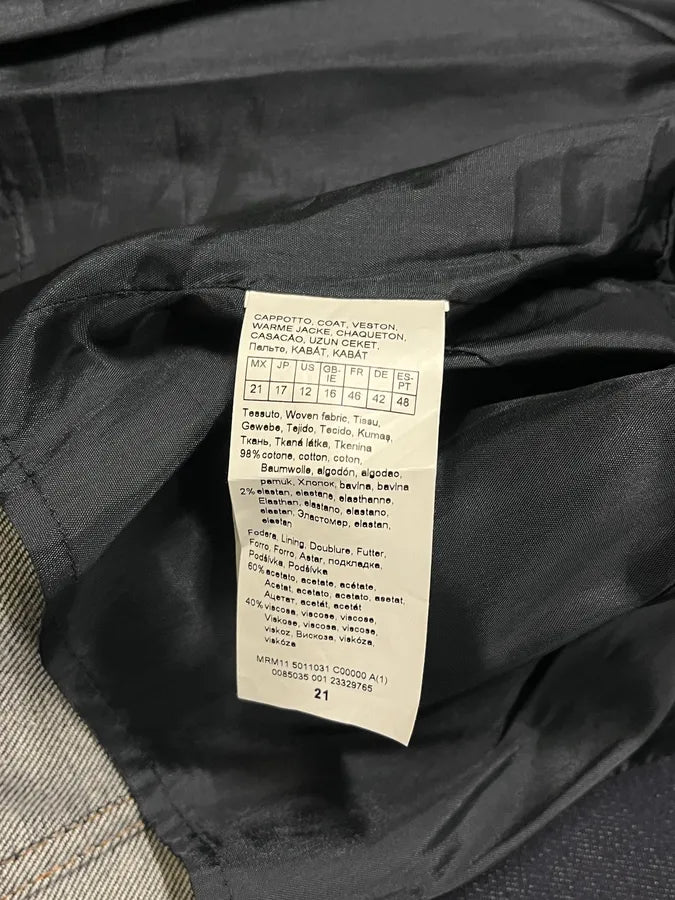 Vintage Double-Breasted Belted Navy Denim Trench Coat hYsaoUT 10