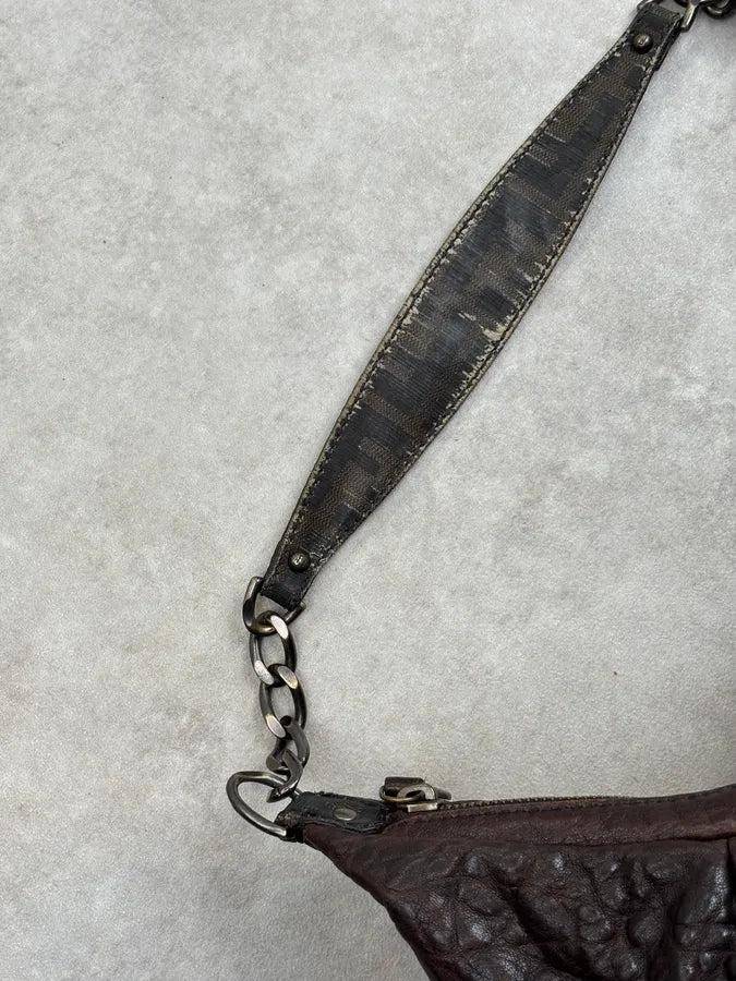 2000s Fendi B Bag Brown Buckle Shoulder Bag EbobjUU 6
