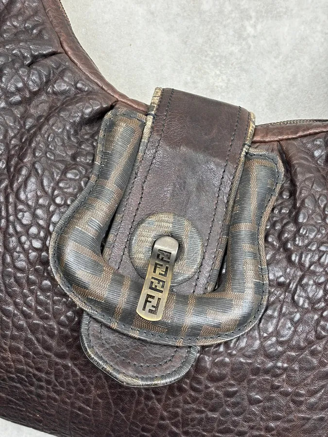 2000s Fendi B Bag Brown Buckle Shoulder Bag EbobjUU 3