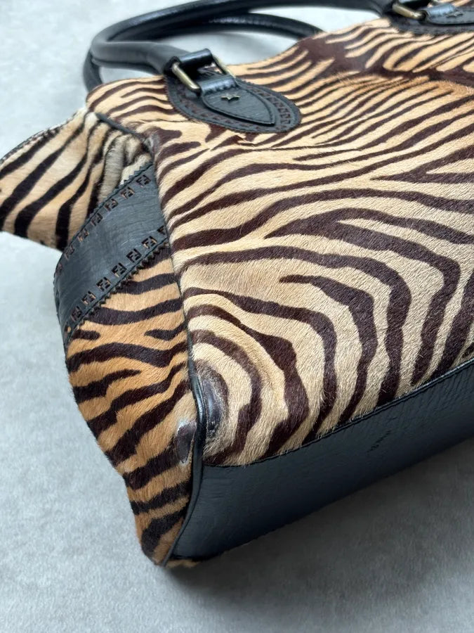 SS2006 Fendi de Jour Beige Pony Hair Leather Zebra Handle Bag mgzeYhu 9