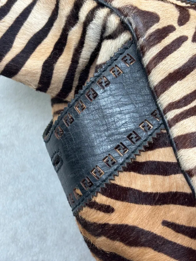 SS2006 Fendi de Jour Beige Pony Hair Leather Zebra Handle Bag mgzeYhu 7