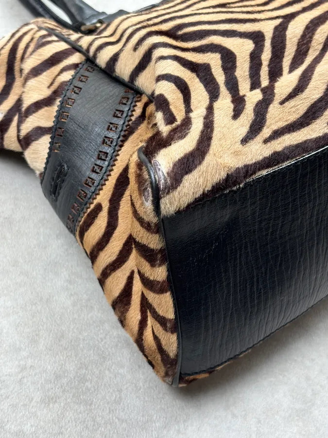 SS2006 Fendi de Jour Beige Pony Hair Leather Zebra Handle Bag mgzeYhu 15
