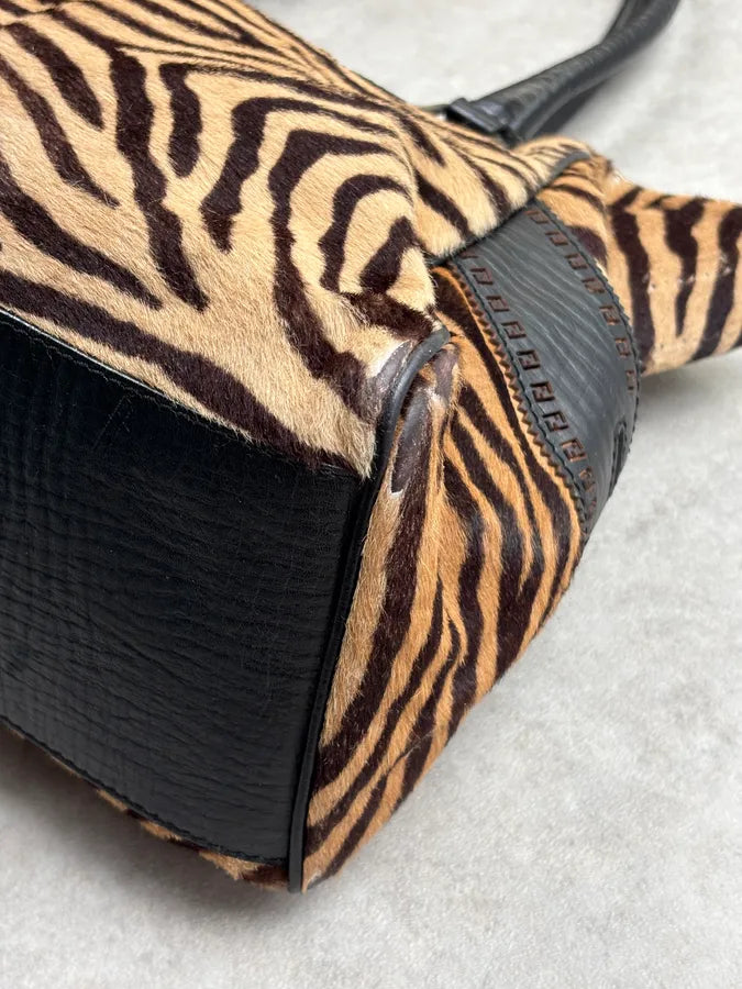 SS2006 Fendi de Jour Beige Pony Hair Leather Zebra Handle Bag mgzeYhu 16