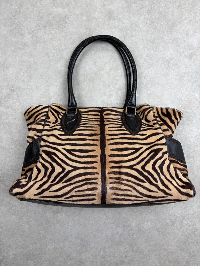 SS2006 Fendi de Jour Beige Pony Hair Leather Zebra Handle Bag mgzeYhu 13