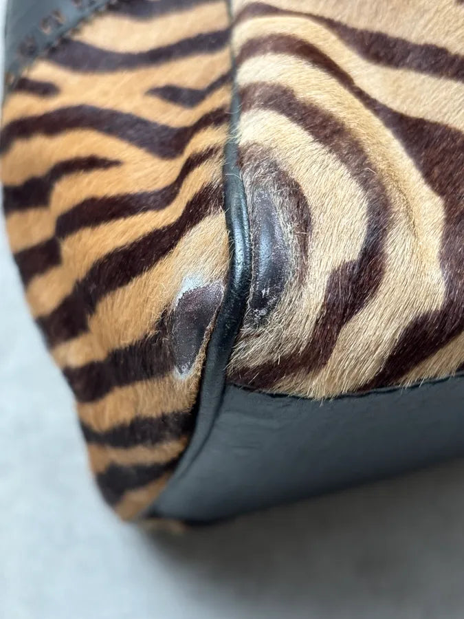 SS2006 Fendi de Jour Beige Pony Hair Leather Zebra Handle Bag mgzeYhu 11