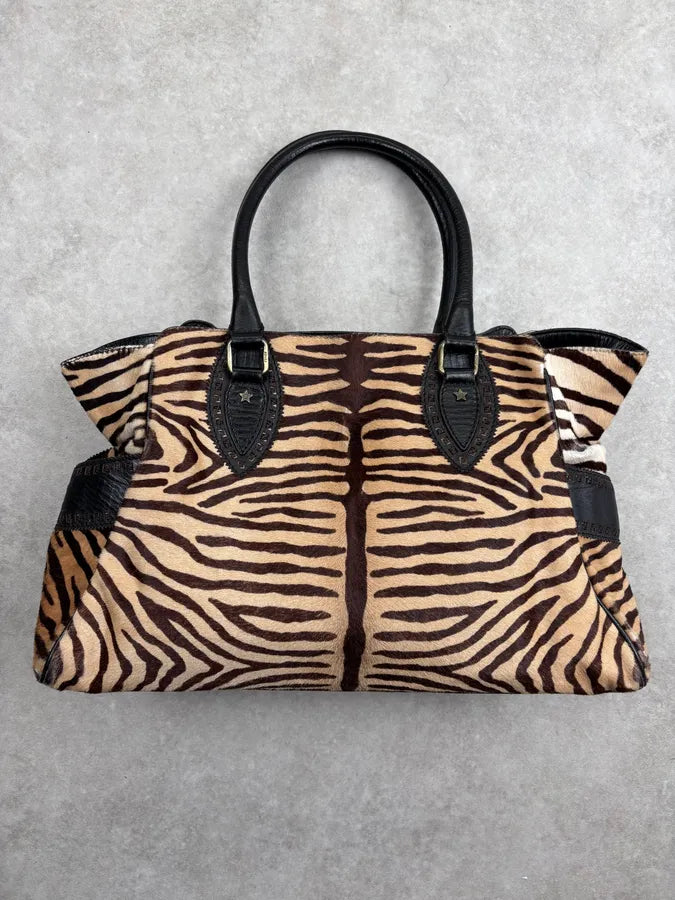 SS2006 Fendi de Jour Beige Pony Hair Leather Zebra Handle Bag mgzeYhu 3