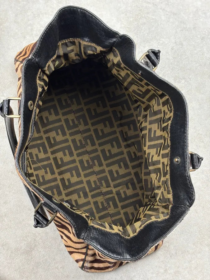 SS2006 Fendi de Jour Beige Pony Hair Leather Zebra Handle Bag mgzeYhu 18