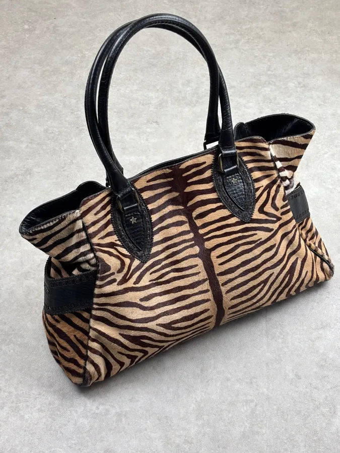 SS2006 Fendi de Jour Beige Pony Hair Leather Zebra Handle Bag mgzeYhu 0