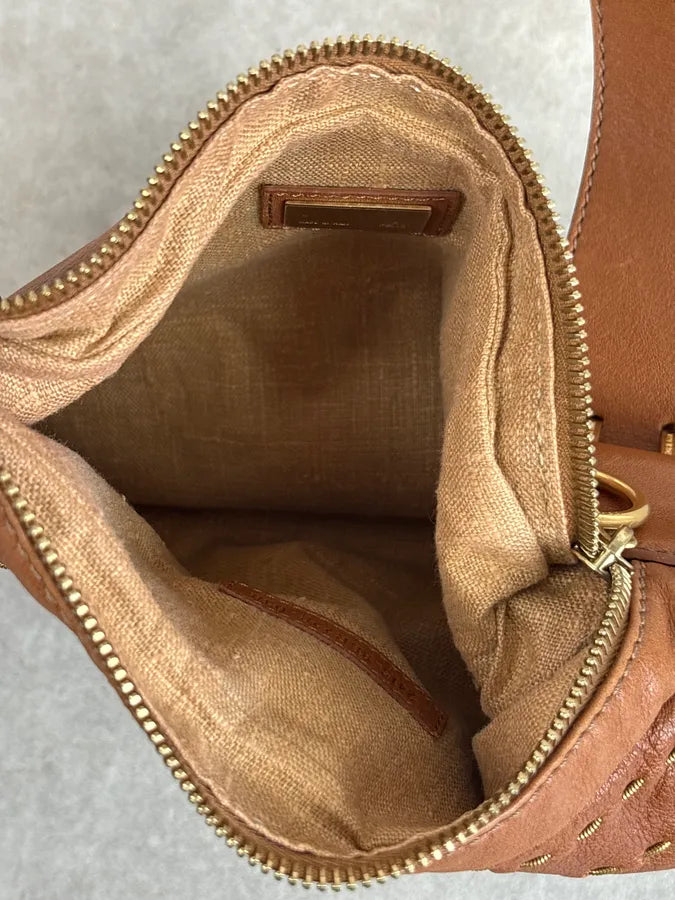2000s Fendi Brown Leather Scalloped Detail Shoulder Bag VFGRxHk 9