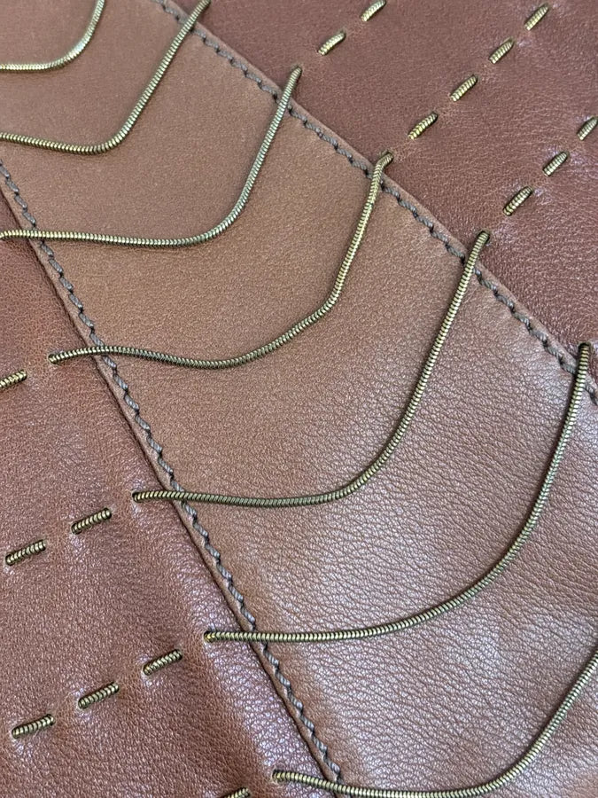 2000s Fendi Brown Leather Scalloped Detail Shoulder Bag VFGRxHk 5