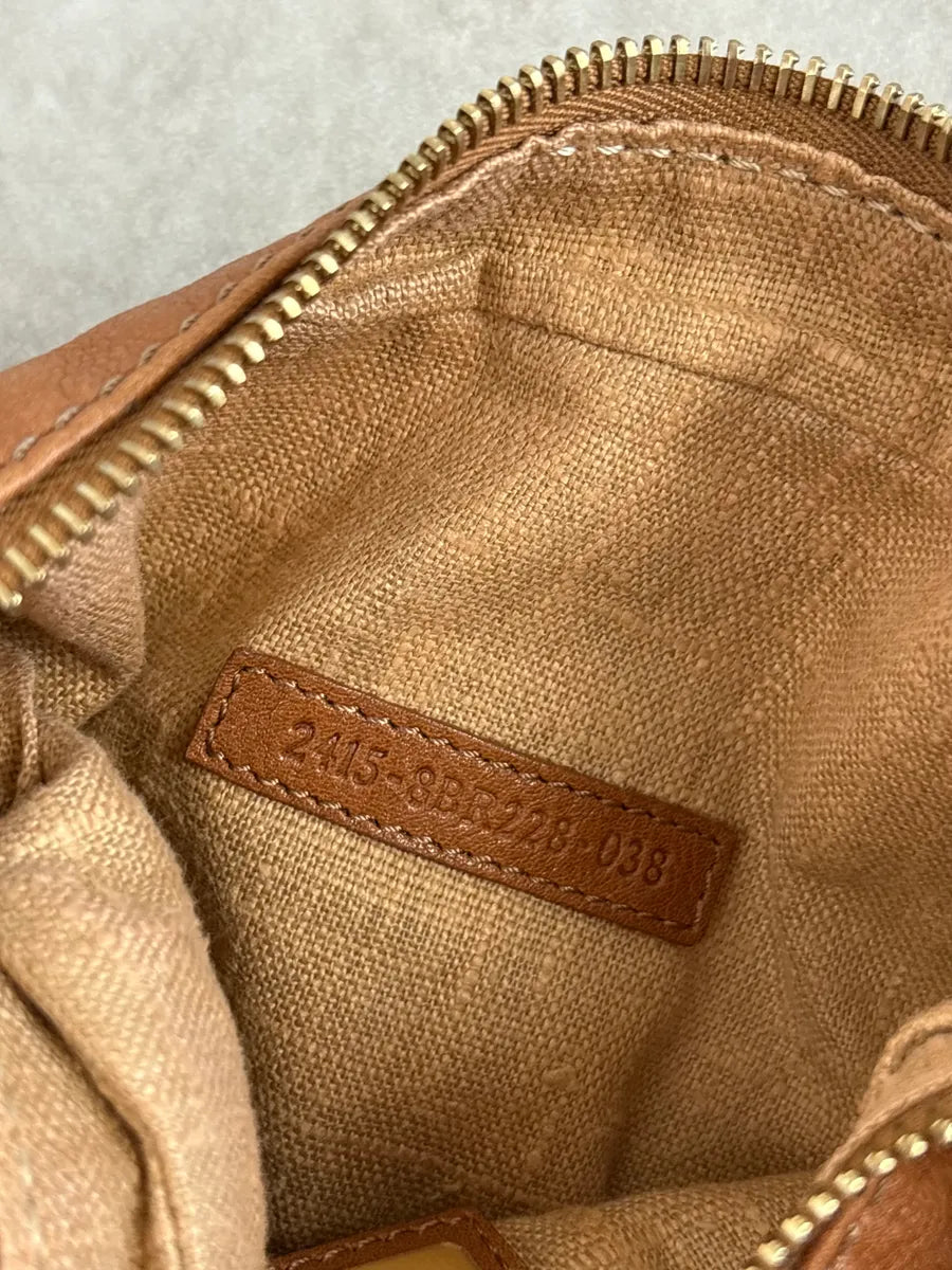 2000s Fendi Brown Leather Scalloped Detail Shoulder Bag VFGRxHk 8