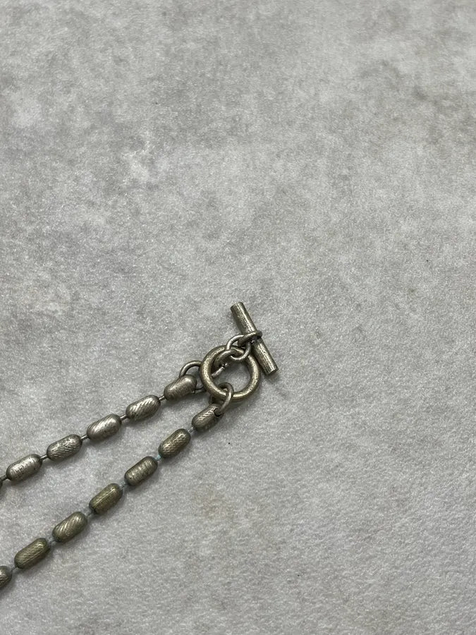 Vintage Galliano Silver Metal Beaded Necklace with Padlock Pendant One Size cNJJWCV 5