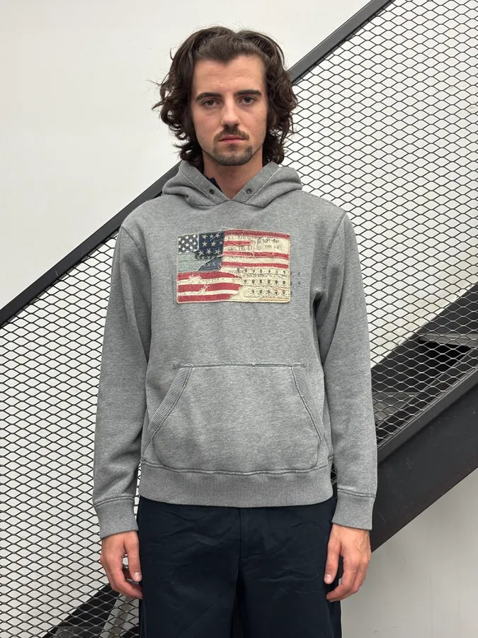 2010s Ralph Lauren Grey American Flag Hoodie qrpWlWI 1