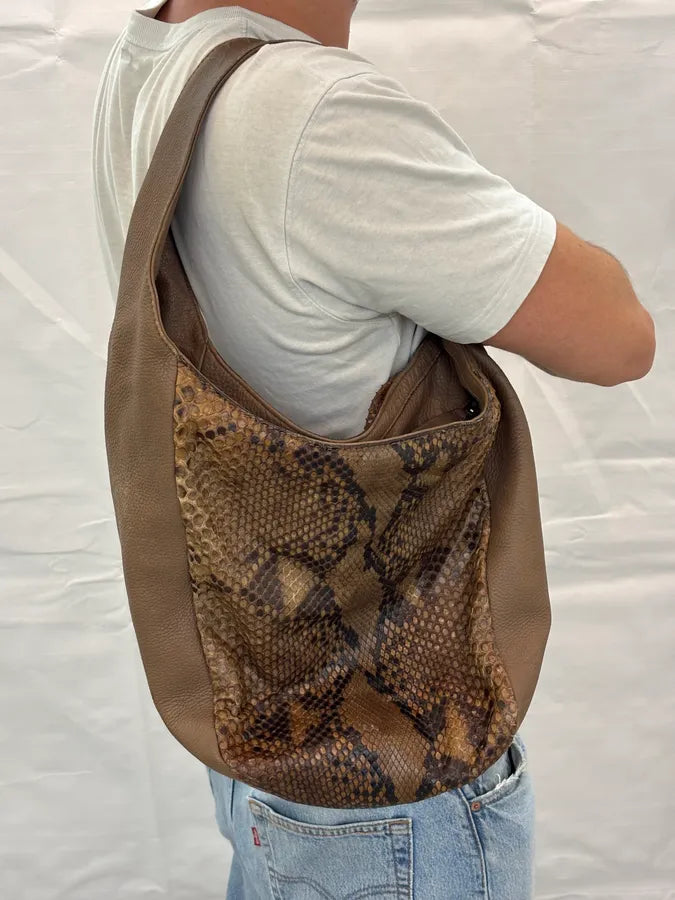 2000s Gucci Beige Python Hobo Leather Shoulder Bag eIbAoDR 2