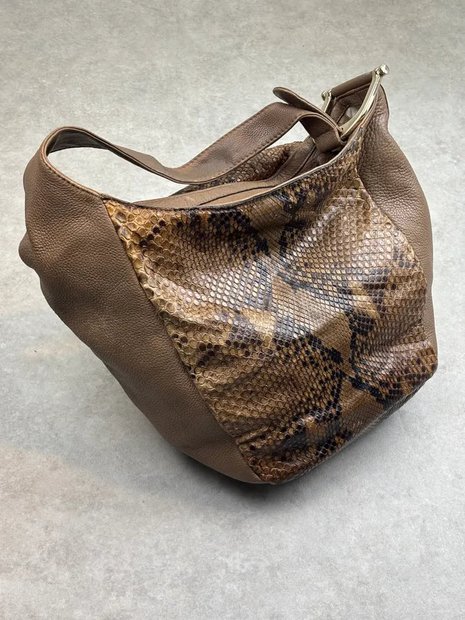 2000s Gucci Beige Python Hobo Leather Shoulder Bag eIbAoDR 3