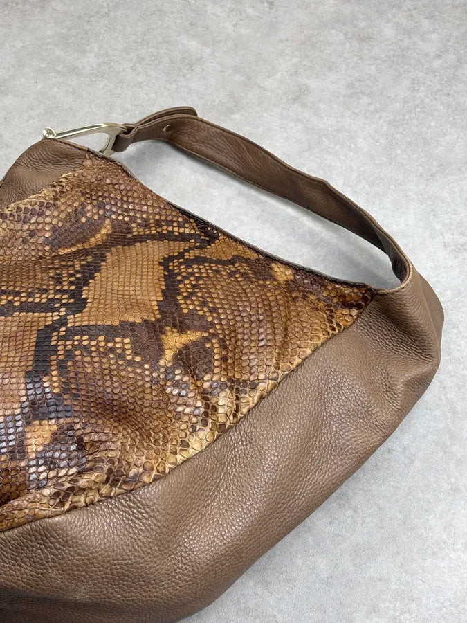 2000s Gucci Beige Python Hobo Leather Shoulder Bag eIbAoDR 9