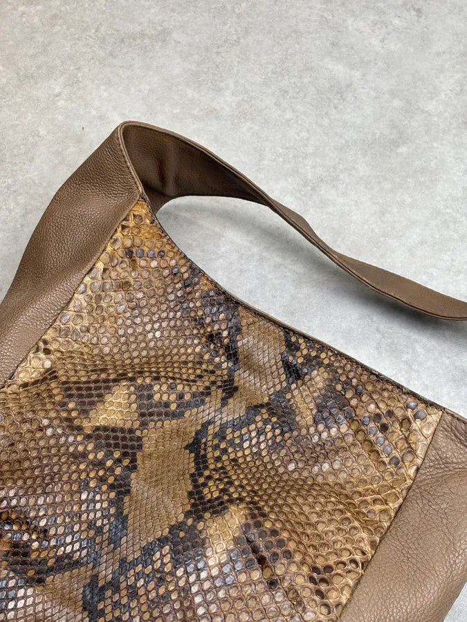 2000s Gucci Beige Python Hobo Leather Shoulder Bag eIbAoDR 4