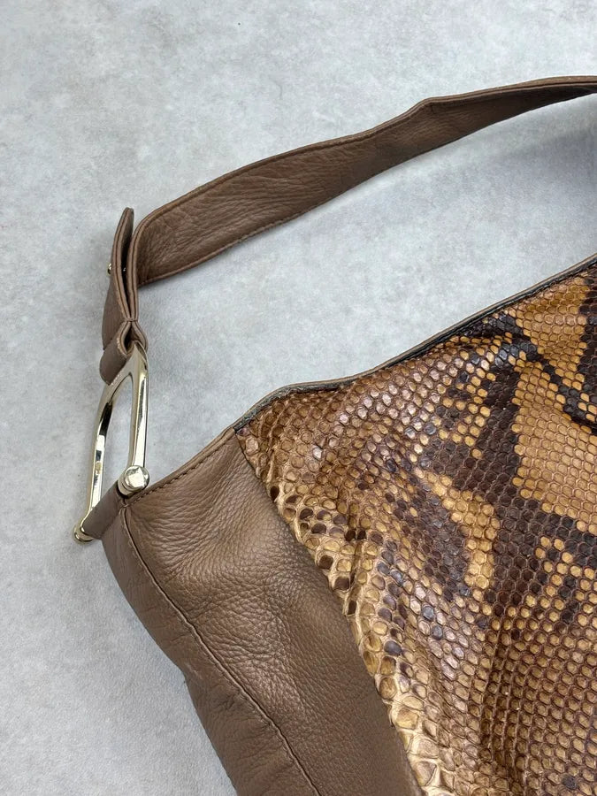 2000s Gucci Beige Python Hobo Leather Shoulder Bag eIbAoDR 13