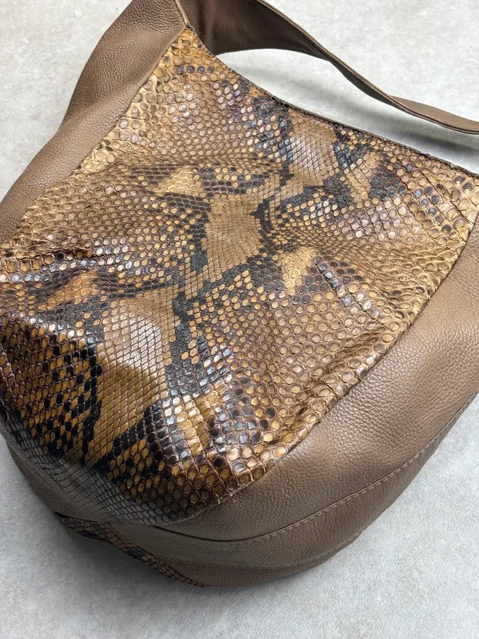 2000s Gucci Beige Python Hobo Leather Shoulder Bag eIbAoDR 5