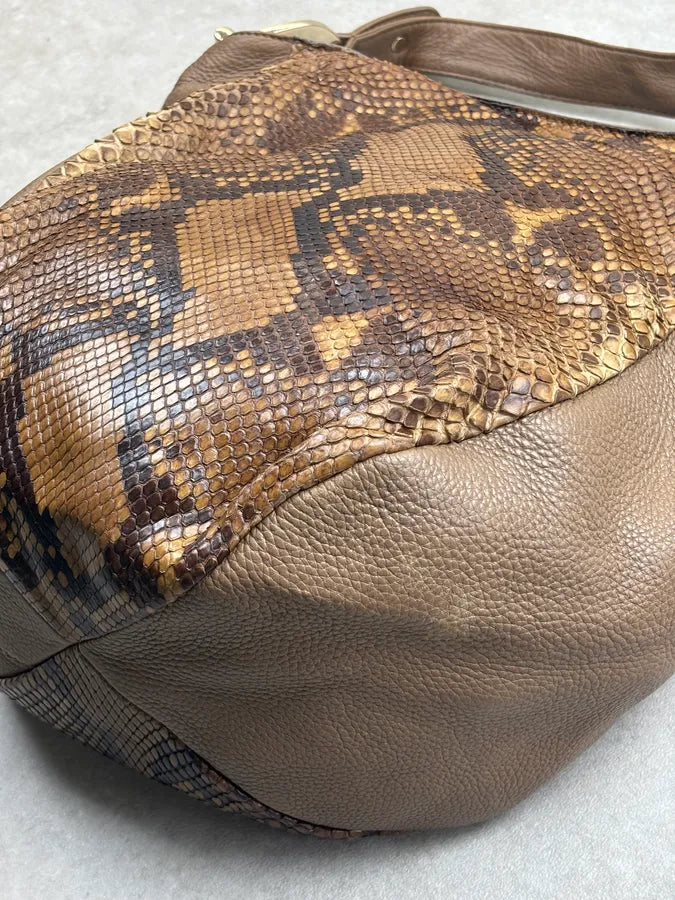 2000s Gucci Beige Python Hobo Leather Shoulder Bag eIbAoDR 12