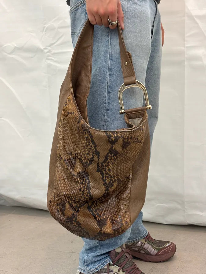 2000s Gucci Beige Python Hobo Leather Shoulder Bag eIbAoDR 1