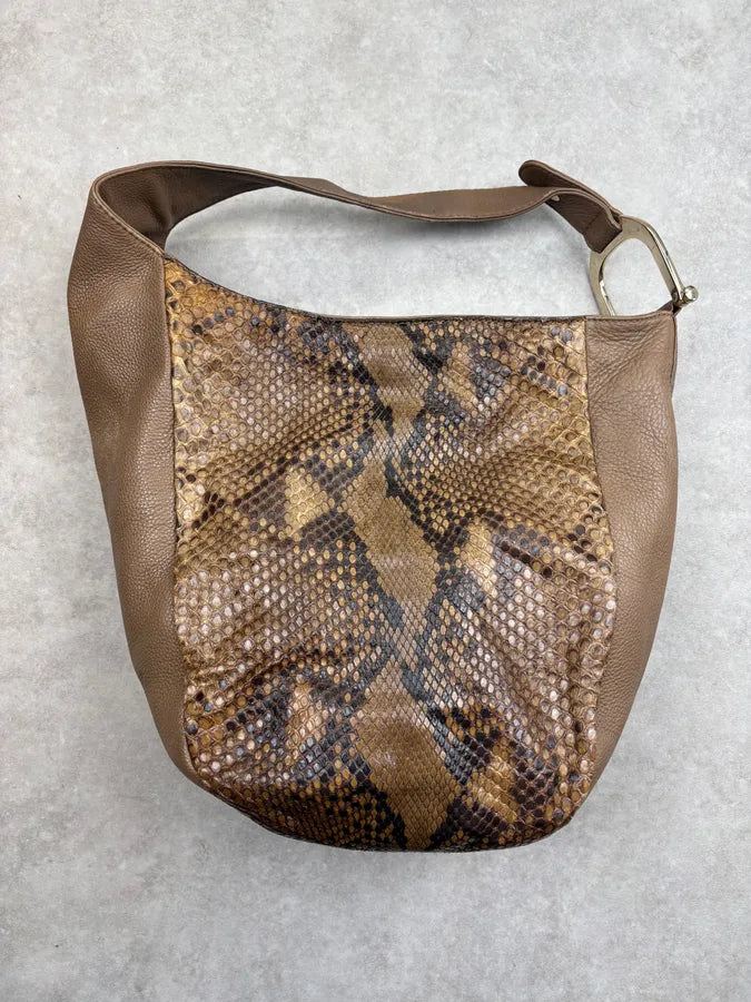 2000s Gucci Beige Python Hobo Leather Shoulder Bag eIbAoDR 0