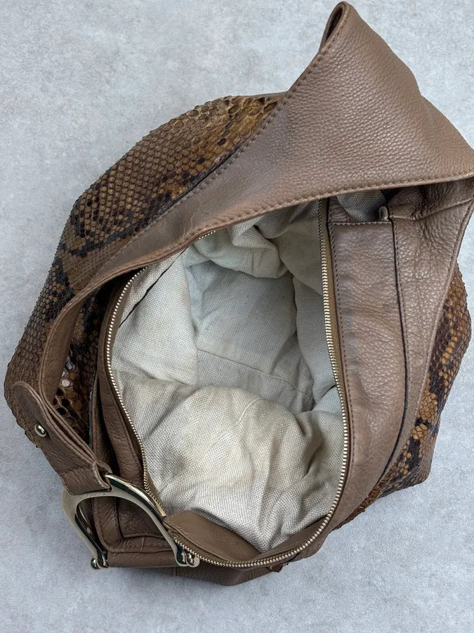 2000s Gucci Beige Python Hobo Leather Shoulder Bag eIbAoDR 14