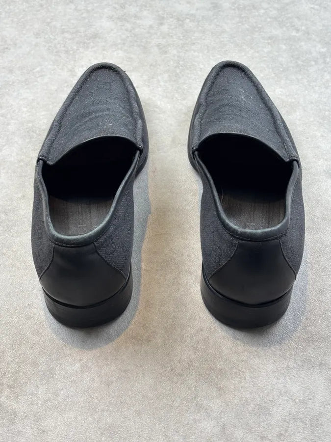 2000s Gucci Black Canvas Monogram Loafer Shoes nYoAvsW 5