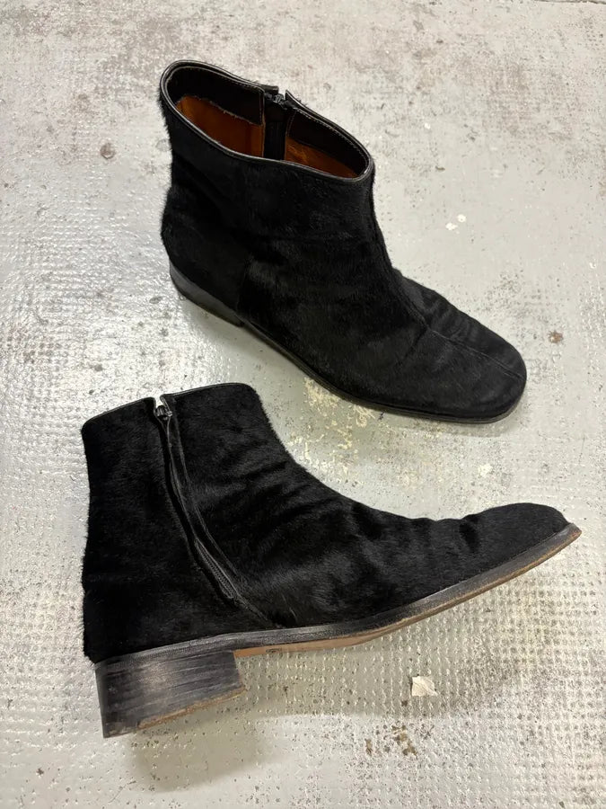 AW1999 Gucci Black Calfskin Hair Chelsea Boots by Tom Ford mFoTcim 4
