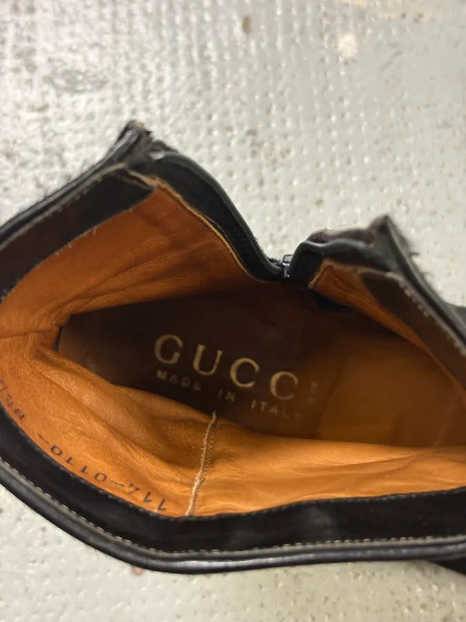 AW1999 Gucci Black Calfskin Hair Chelsea Boots by Tom Ford mFoTcim 8
