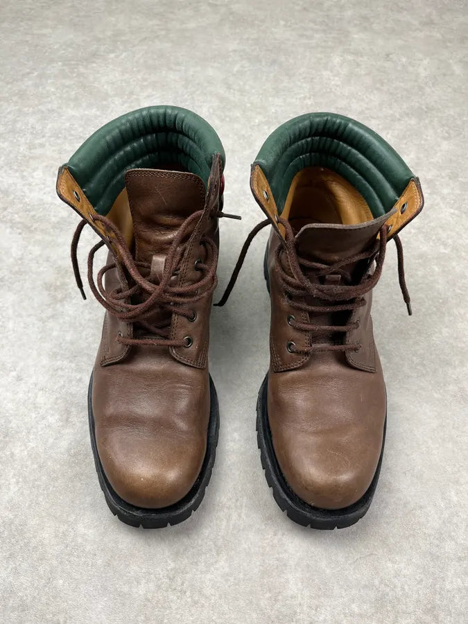 2000s Gucci Brown Leather Lug Sole Boots uqKYcvj 1