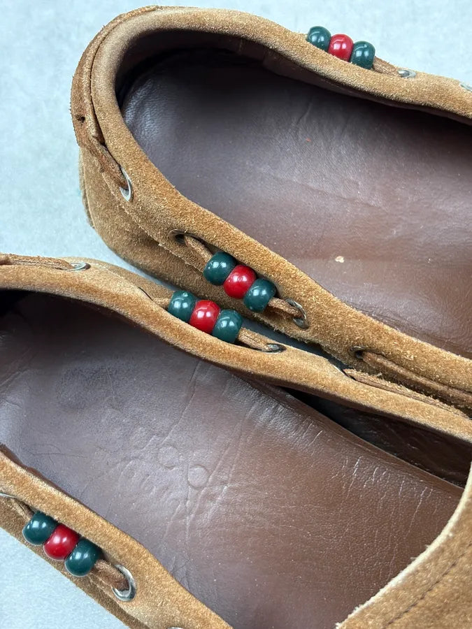 2000s Gucci Camel Suede Tassel Loafers by Frida Giannini KLNJppM 7