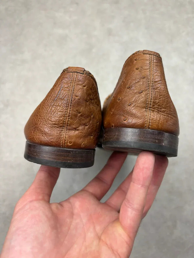 Gucci Cognac Oastrich Leather Horsebit Loafer Shoes IbgFNHP 5