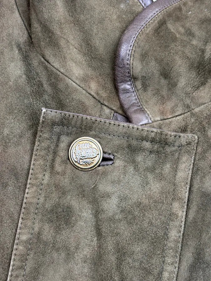1980s Gucci Khaki Green Leather Bomber Jacket zNwIFVx 11