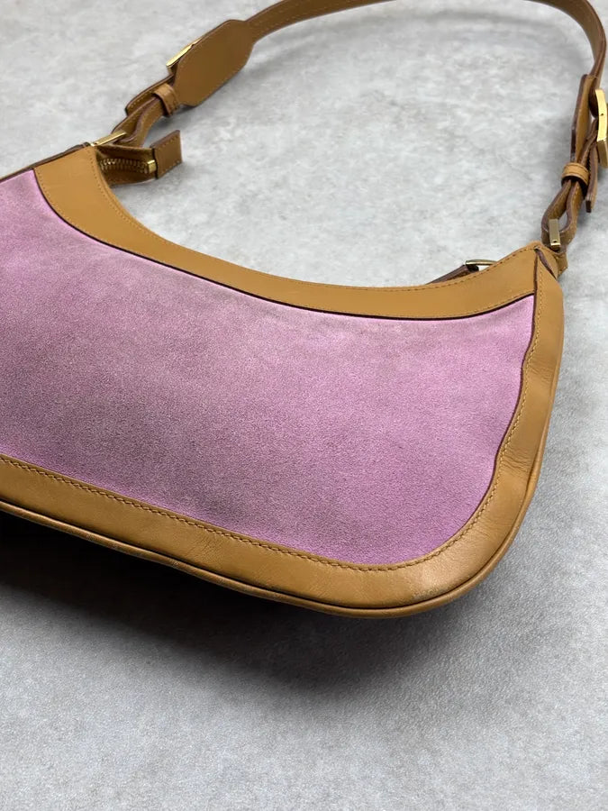 1990s Gucci Pink Lilac Suede Jackie Shoulder Bag xFfFrox 10