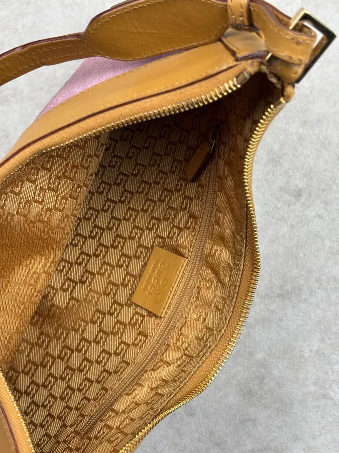 1990s Gucci Pink Lilac Suede Jackie Shoulder Bag xFfFrox 12