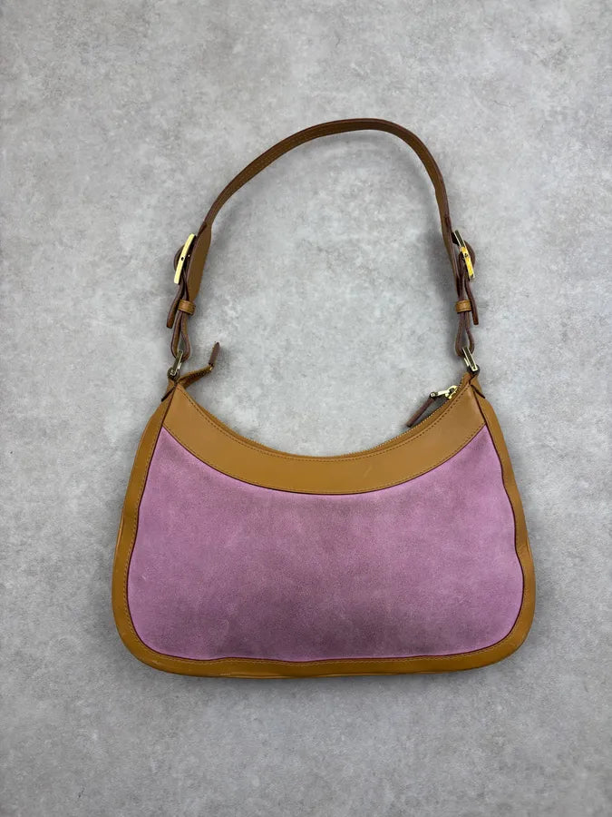 1990s Gucci Pink Lilac Suede Jackie Shoulder Bag xFfFrox 6