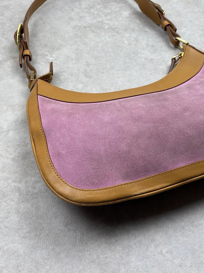 1990s Gucci Pink Lilac Suede Jackie Shoulder Bag xFfFrox 11