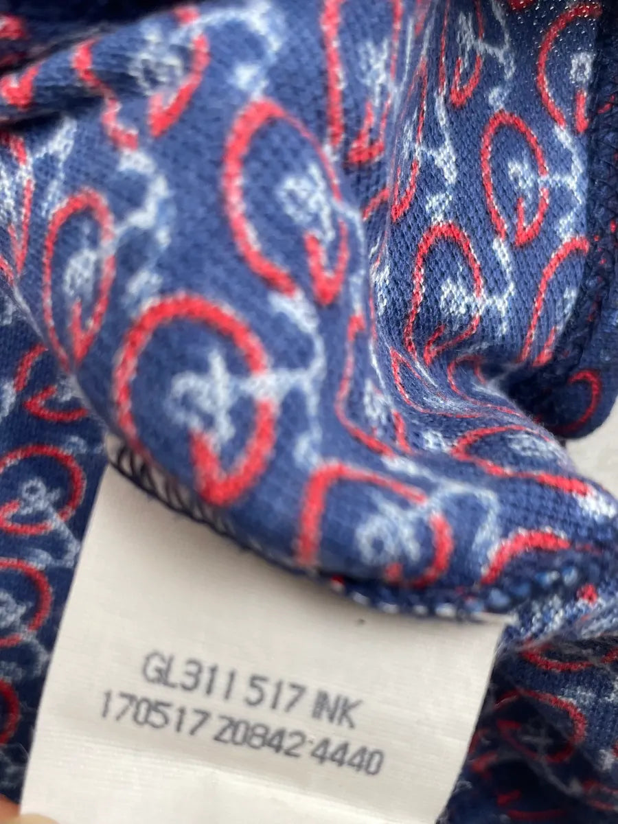 2000s Gucci Navy Red GG Monogram Polo UUwliCe 7