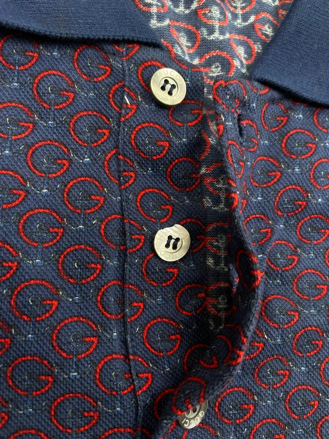 2000s Gucci Navy Red GG Monogram Polo UUwliCe 6