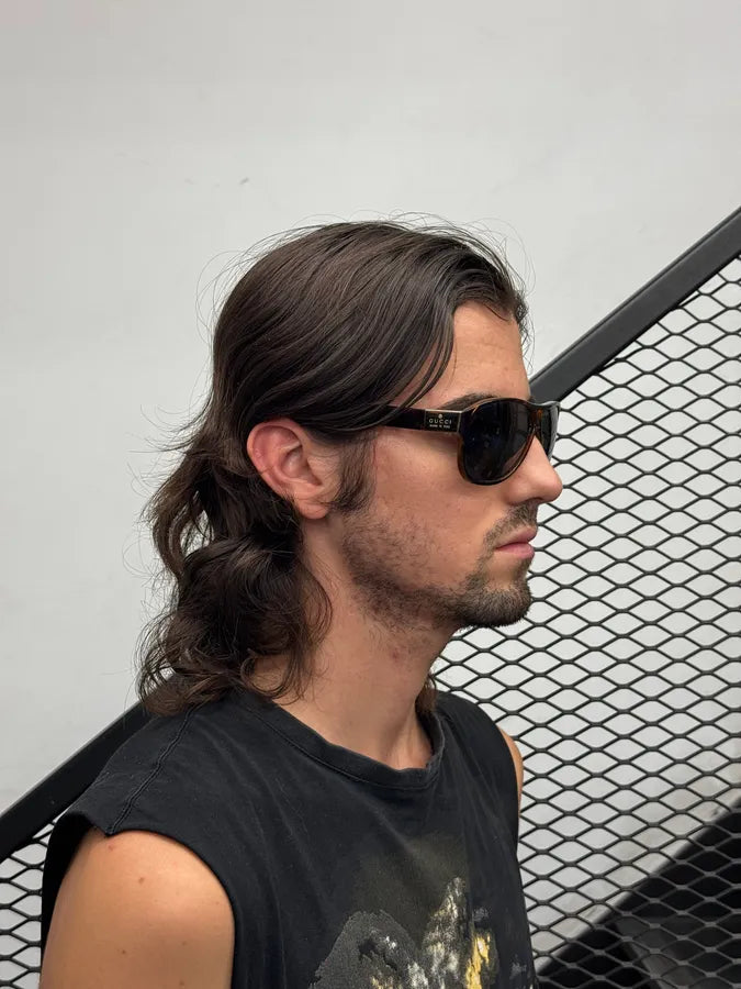 2000s Gucci Tortoiseshell Acetate Aviator Sunglasses ZVPRaEQ 2